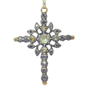 Antique early Victorian Belgian/French diamond cross pendant